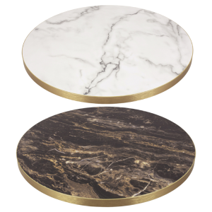 Premium High Gloss with Metallic Gold Edging - 25mm - Indoor Table Top - Round - TabHG