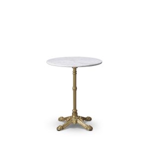 Gold Bistro Solid Marble Table - Dining Table Height - Indoor / Outdoor - Round - TabGMrb