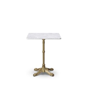 Gold Bistro Solid Marble Table - Dining Table Height - Indoor / Outdoor - Square - TabGMrb