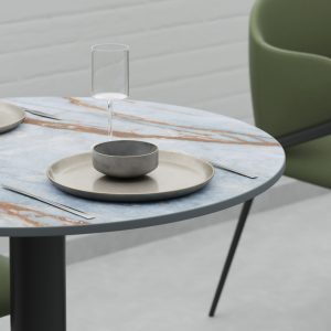 Alternative view of Porcelain Tuff Top - Indoor/Outdoor Table Top - Round - TabPor