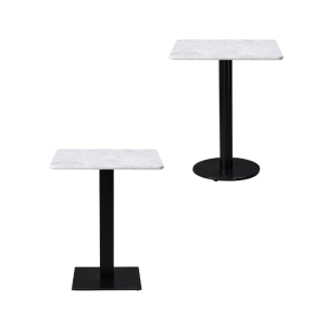 Forza Solid Marble Complete Table - Dining Table Height - Indoor / Outdoor - Rectangle Top - Square / Round Base- TabFSM
