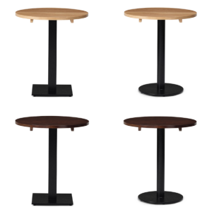 Forza Solid Wood Complete Table - Dining Table Height - Indoor - Round Top - Square / Round Base- TabFSW