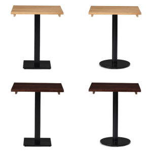 Forza Solid Wood Complete Table - Dining Table Height - Indoor - Square Top - Square / Round Base- TabFSW
