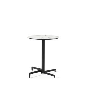 Ultratop White Marble - Flip-Top Stackable Base - Dining Table Height - Indoor / Outdoor - Round - TabUFT