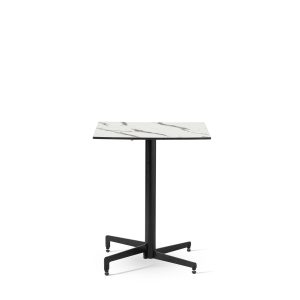 Ultratop White Marble - Flip-Top Stackable Base - Dining Table Height - Indoor / Outdoor - Square - TabUFT