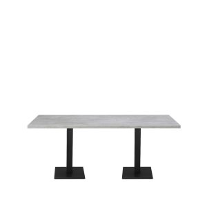 Alternative view of Synergy Black Twin Columned Table - MFC Top - Dining Table Height - Indoor - Rectangle Top - Square/Round Base - TabSyn