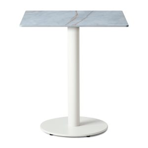 Alternative view of Forza White with Porcelain Top - Complete Table - Dining Table Height - Indoor - Square Top - TabFzW