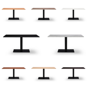 Forza Single Pedestal Complete Table - Dining Table Height - Indoor - Rectangle - TabFsp