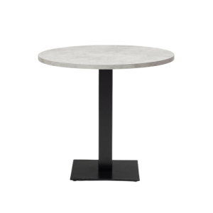 Alternative view of Synergy Black Single Columned Table - MFC Top - Dining Table Height - Indoor - Round Top - Square/Round Base - TabSyn