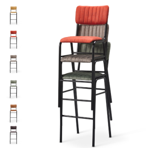 Bourbon High Stool - Faux Suede - 6 Colour Options - TabBrbn