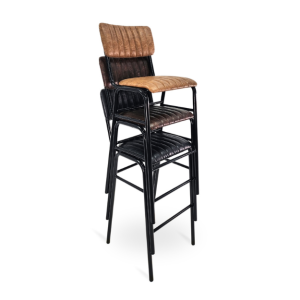 Bourbon High Stool – Faux Leather - 3 Colour Options - TabBrbn