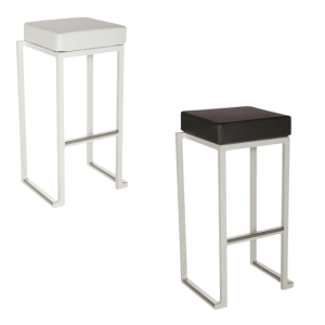 Kubo Smart Bar Stool - White Frame - 2 Seat Pad Options - Zpkb
