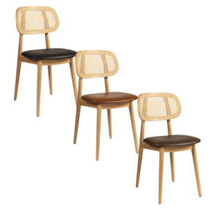 Relish Side Chair - Natural Oak - Cane Back - 3 Seat Pad Options - Zprlsh