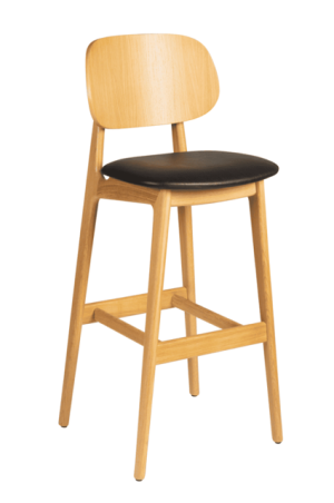 Alternative view of Relish Bar Stool - Natural Oak - Natural Solid Back - 3 Seat Pad Options - Zprlsh