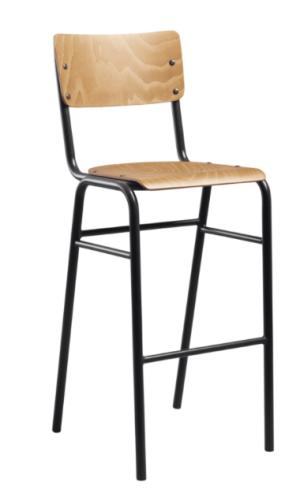 Alternative view of Tavo High Stool - Wooden Seat and Back - 2 Colour Options - Zptv