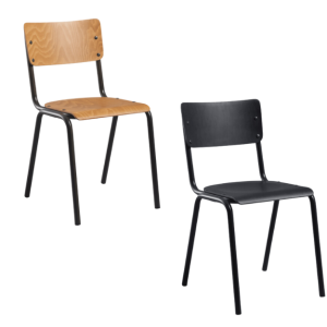 Tavo Stacking Chair - Wooden Seat and Back - 2 Colour Options - Zptv