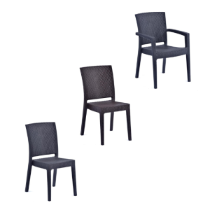 Barcelona - Side/Arm Chair - Anthracite/Brown - Lbbr