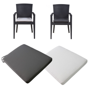 Replacement Chair Cushion - UK Fire Reg Compliant - 50 x 42 x 5cm - Grey/White - Lb