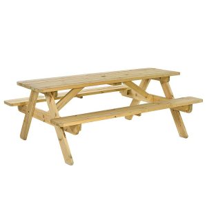 Alternative view of Guernsey 6 Seat Dip Treated Pine Picnic Table 140cm / 180cmm - 6 or 8 Seater - Green Pine - FSC®