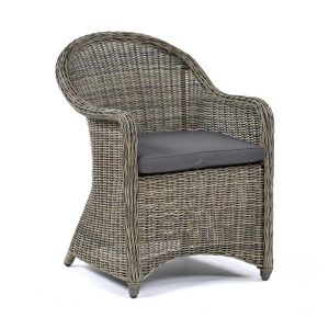 London Rattan Arm Chair - Grey/Brown Weave - Lbln